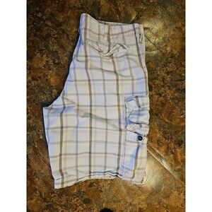 Lee Men’s Dungarees‎ Beige Brown Plaid Cargo Style Workwear Shorts 38 Waist